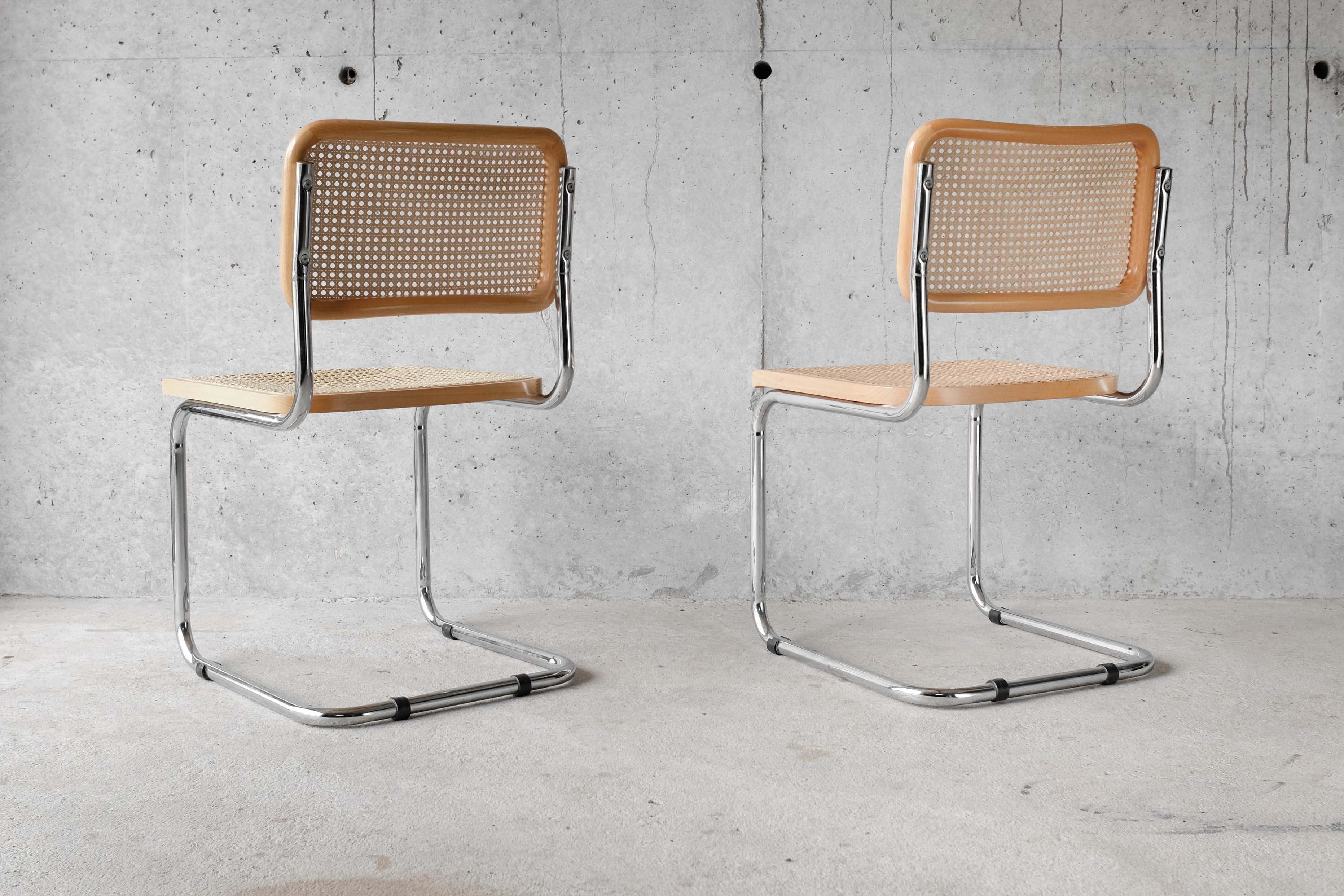Pair of cesca chairs B32 by Marcel Breuer