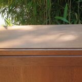 Asymmetrical oak cabinet