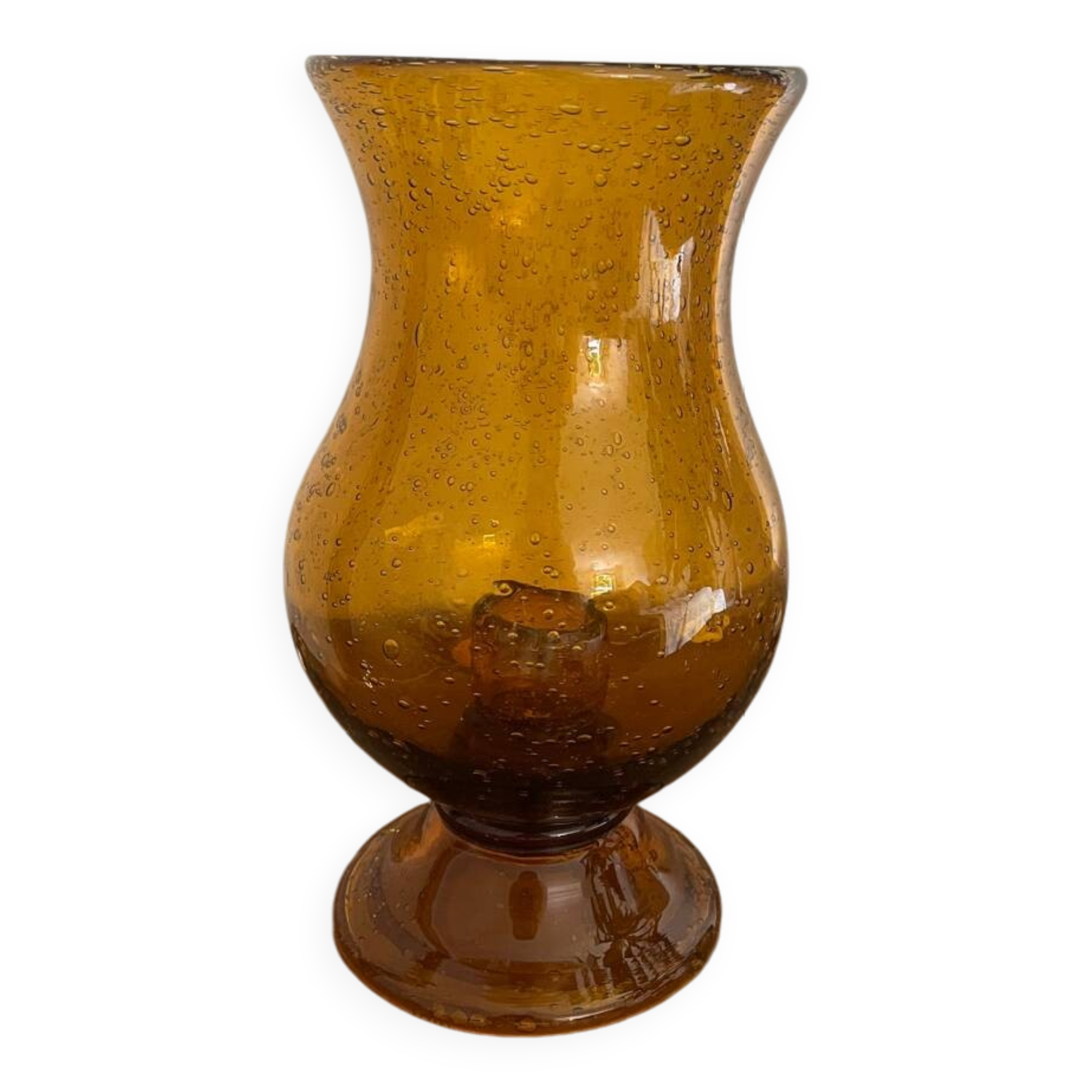 Handmade glass candle holder