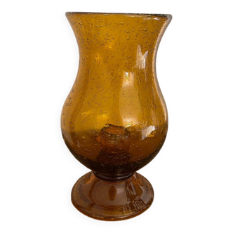 Handmade glass candle holder