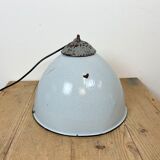 Industrial Grey Enamel Factory Lamp with Cast Iron Top from Zaos, 1960