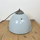 Industrial Grey Enamel Factory Lamp with Cast Iron Top from Zaos, 1960