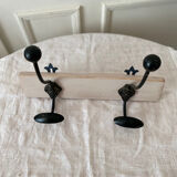 Hook 2 branches wood and metal