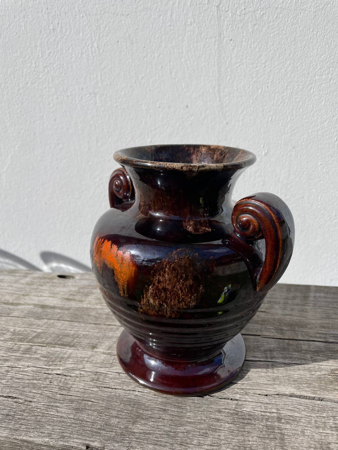 Art Deco brown ceramic vase
