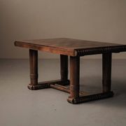 Table Art déco en chêne – France, années 1930–1940