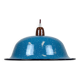 Industrial Factory Blue Enamel Ceiling Lamp, 1960s