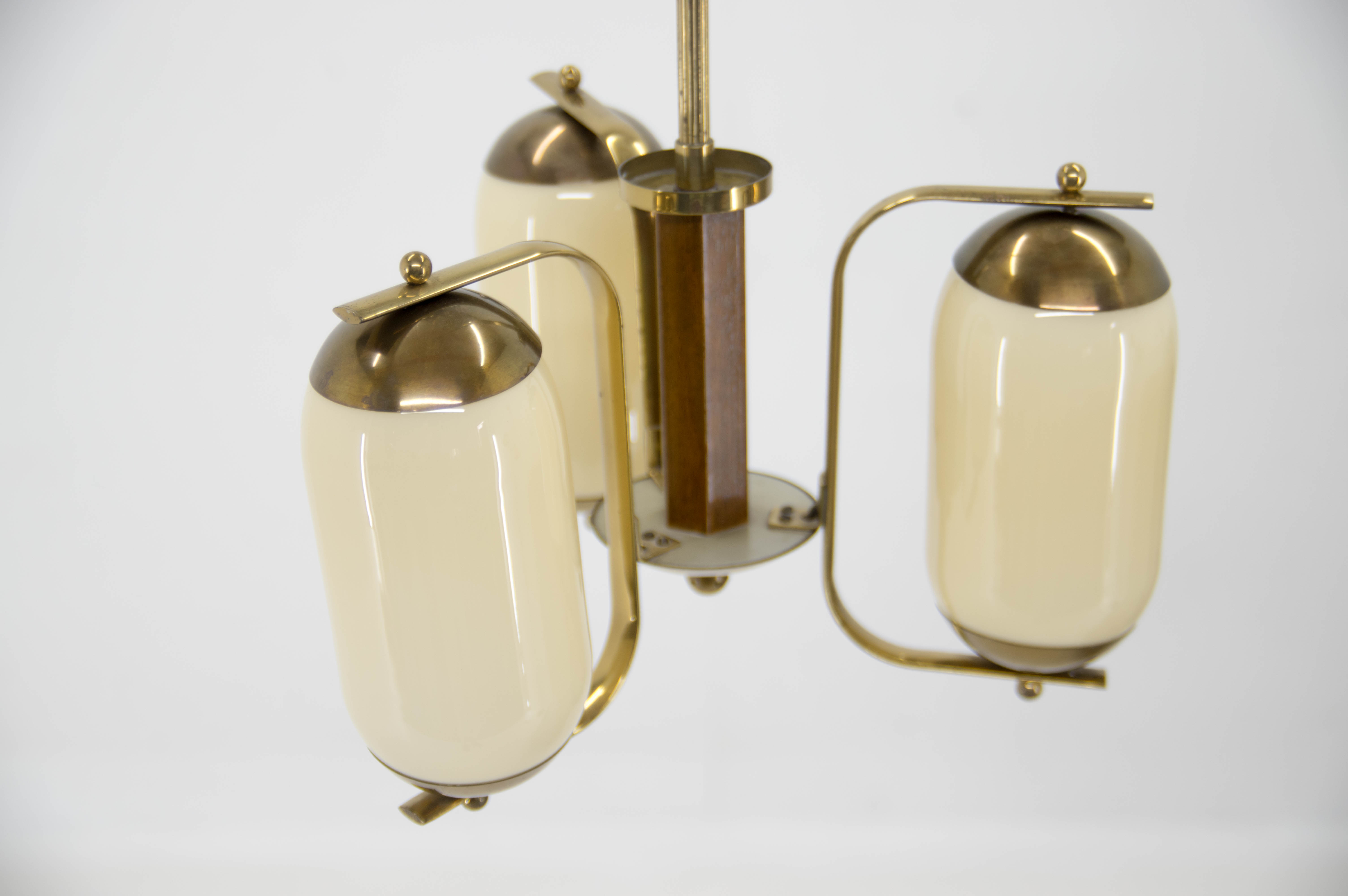 Art Deco Three-flamming Chandelier, 1940s