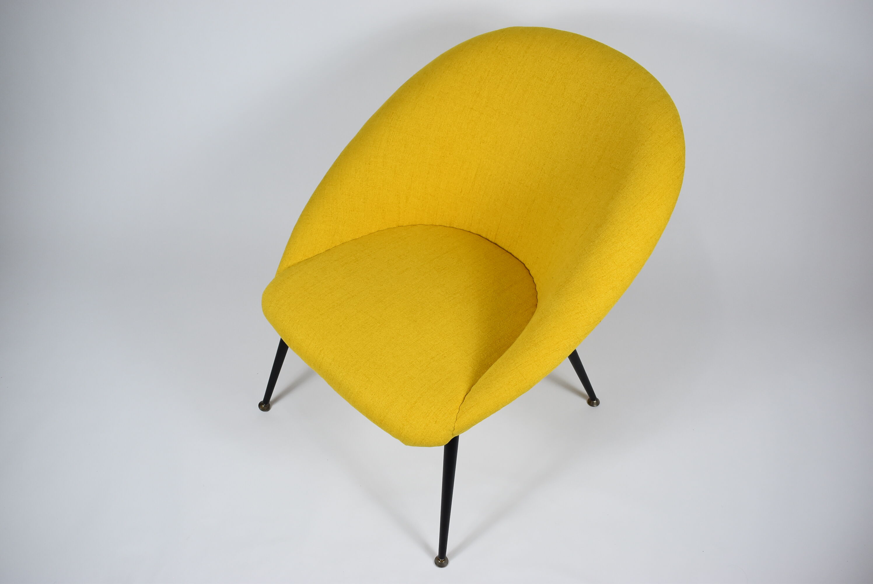 Original vintage armchair Olympia, 1960s, restored, yellow fabric
