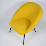 Original vintage armchair Olympia, 1960s, restored, yellow fabric