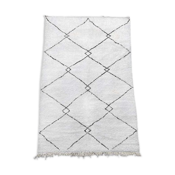 Tapis Berbère aux Losanges emmêlés noirs