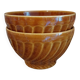Antique faceted earthenware bowls