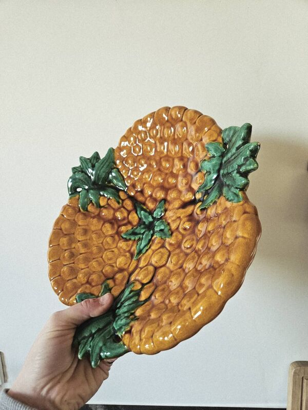 Coupe À Fruit En Céramique Par Vallauris Époque Vintage 1950