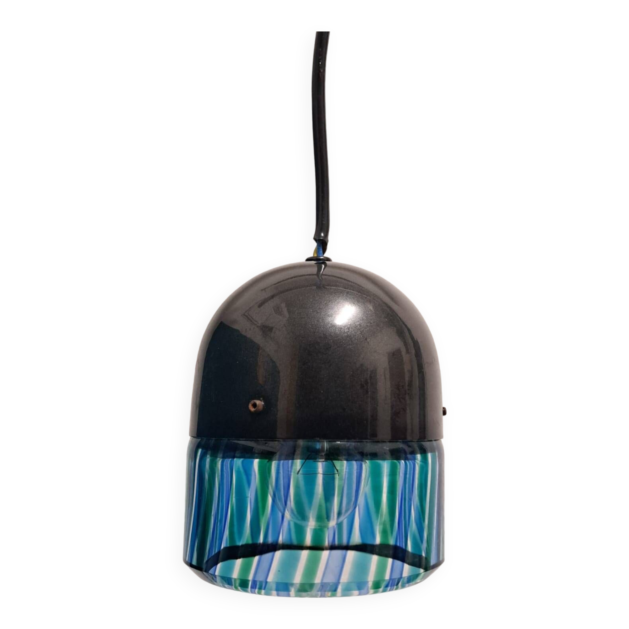 Suspension lamp, 1980s, glass with alternating rods