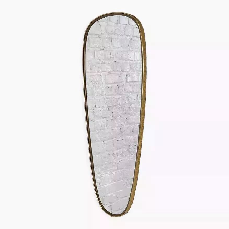 Miroir doré rétroviseur et forme libre des années 50