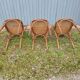 3 antique bistro chairs with canework
