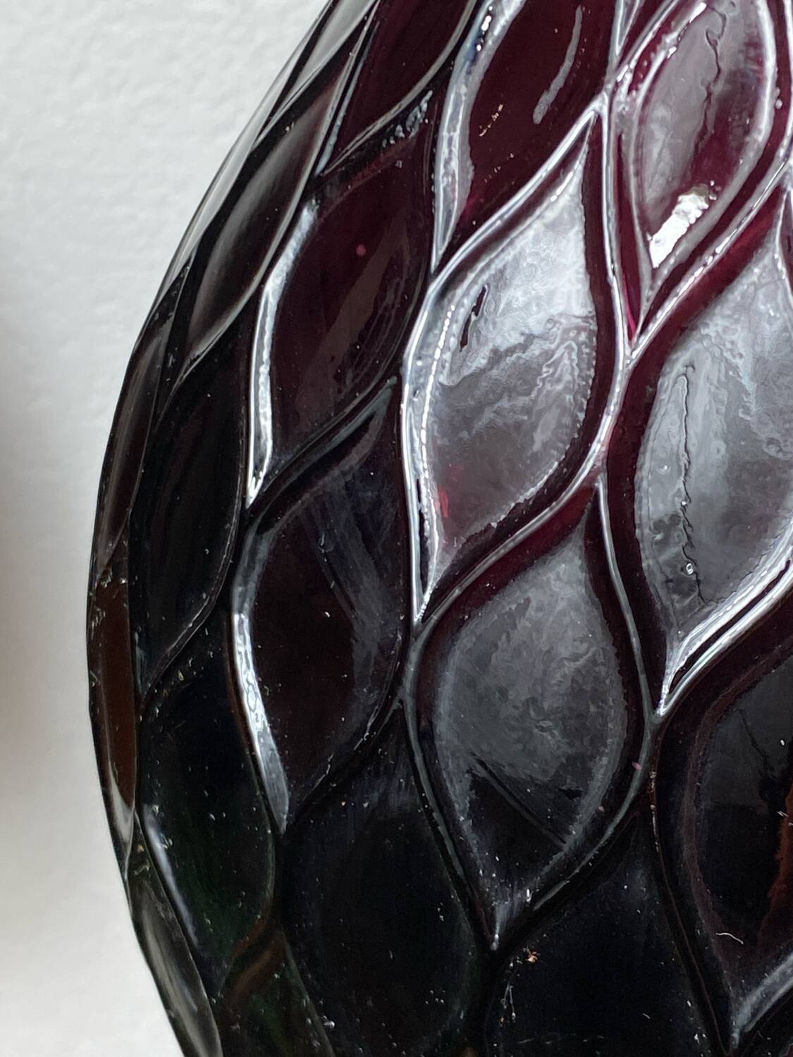 Empoli glass bottle, honeycomb pattern, 1960s