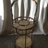 Porte bouteilles rotin courbé vintage