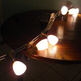 "Paulmann" 1m40 design hanging 6 lights anodized aluminium - 70s