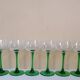 8 Alsace wine glasses with engraved green grape cluster decoration