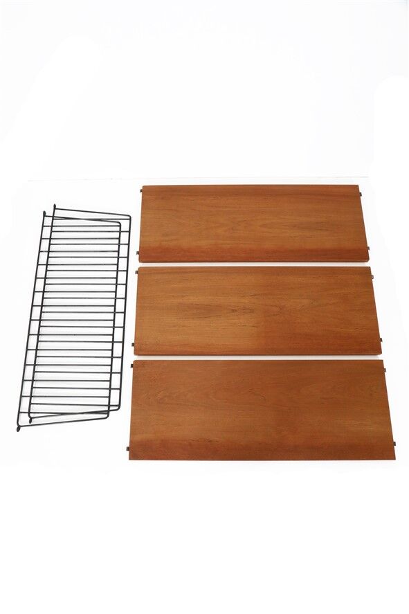 Original String shelving unit / Kajsa & Nisse Strinning / teak / mid-century modern design / black / 75x80x30cm