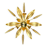 Gold leaf metal flower wall light Florentine wall light wheat ears