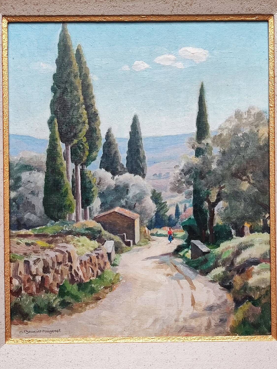 Peinture à l'huile d'André Boursier - Mougenot