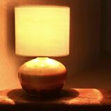 Artisanal orange-yellow ceramic lamp