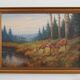Peinture « Deux cerfs au bord de l'eau », design danois, années 1960, de Wolmer Zier