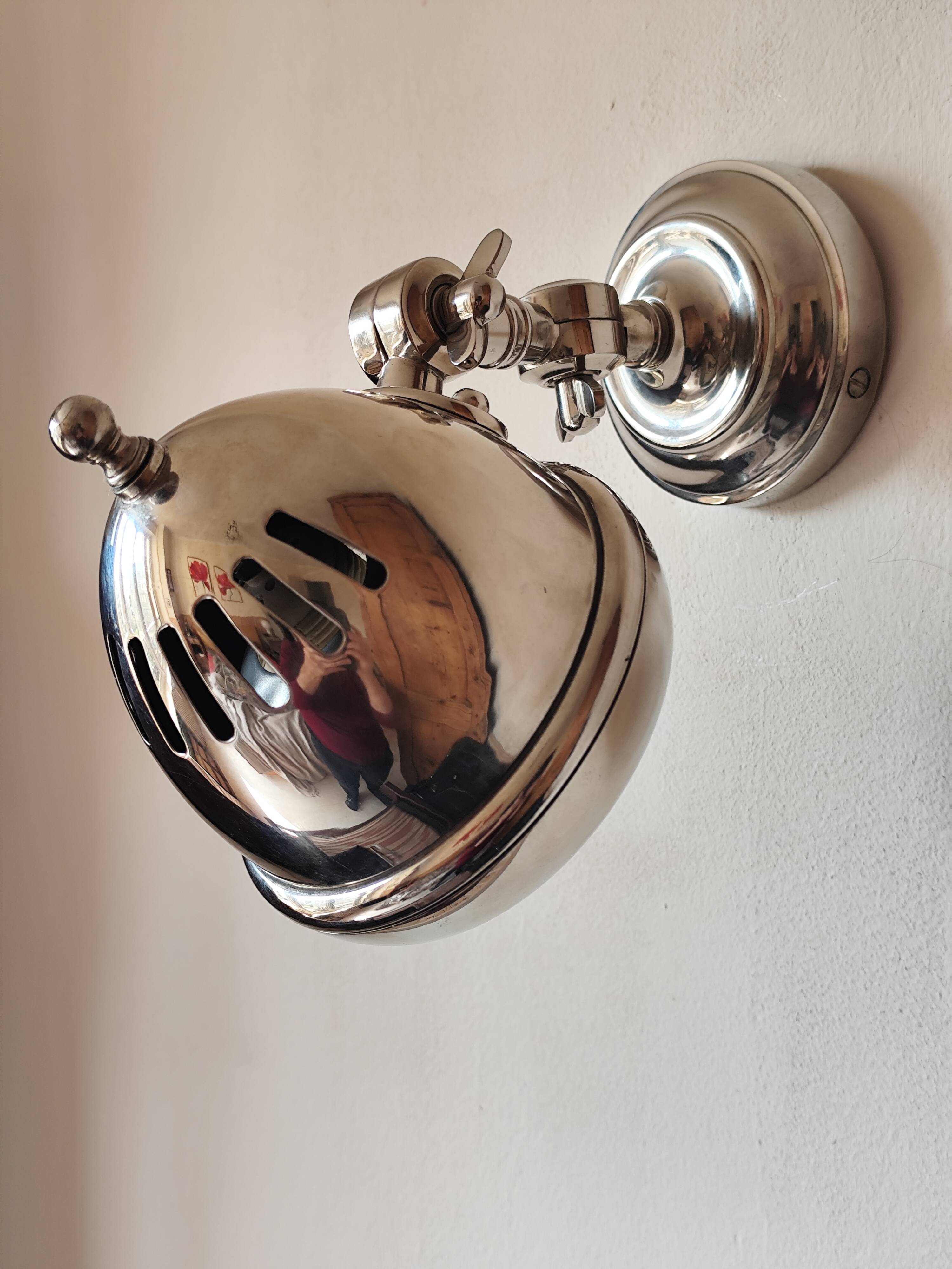 Adjustable brushed metal spotlight - articulated headlight lamp