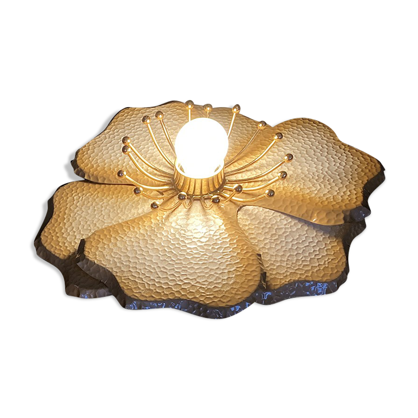 Metal floral lamp to pose La Samaritaine 1970