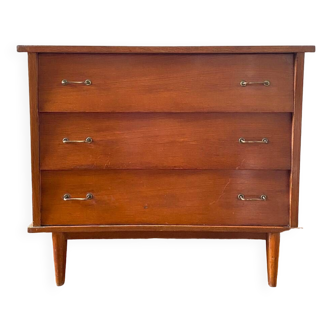 Scandinavian chest of drawers 3 vintage drawers 1970