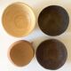4 natural wooden bowls