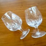 Set of 6 cut crystal cognac glasses