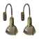 Art deco holophane cut glass and brass wall lamps, 1970