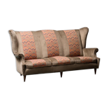 3 seater sofa in brown velvet anni' 50 vintage modern