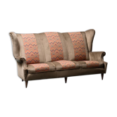 Canapé 3 places en velours marron anni' 50 vintage moderne