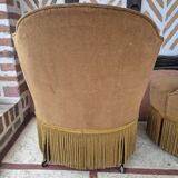 Pair of Napoleon III toad armchairs