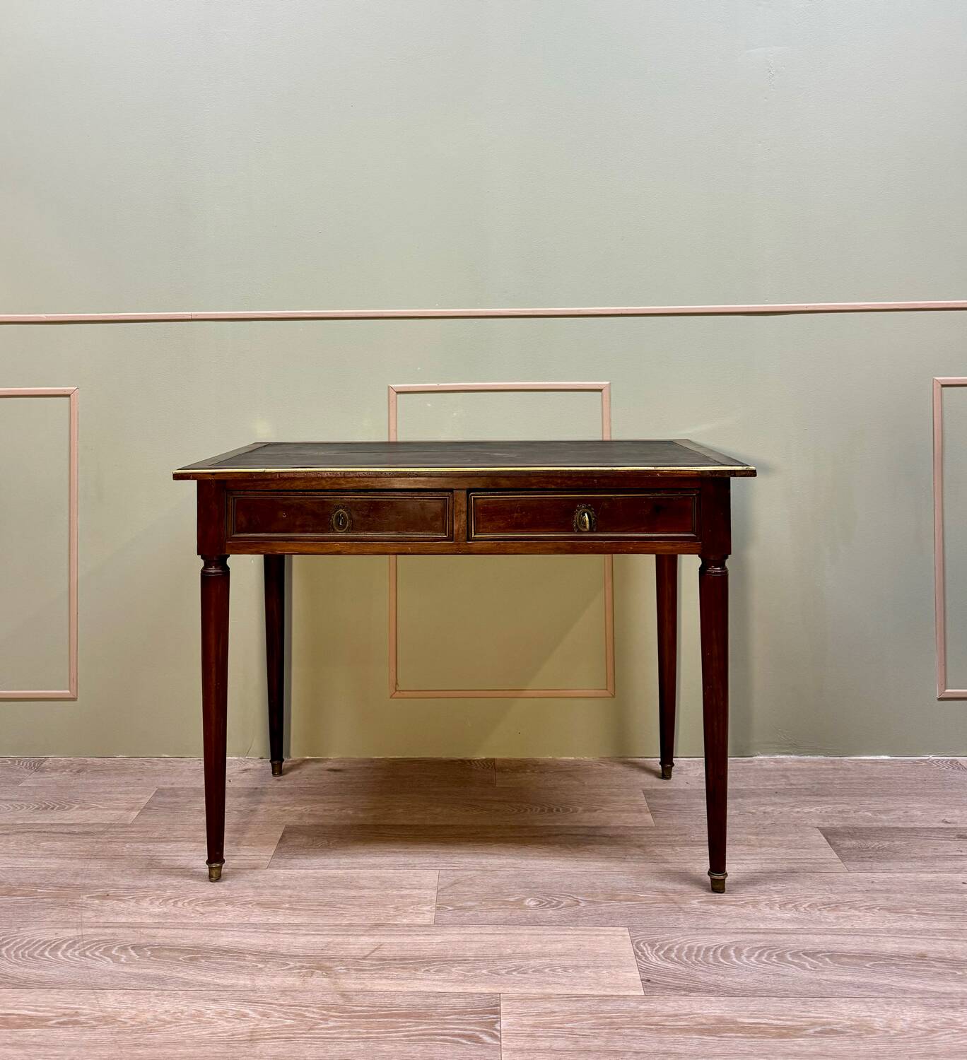 Flat Mahogany Desk From Directoire Period XVIII Eme Century