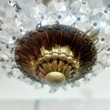 1-light bronze and crystal ceiling light