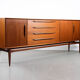 Sideboard in teak with drawers and 3 doors, 1960s