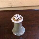 Porcelain egg set 50s shellfish and salt shaker on pearl tray