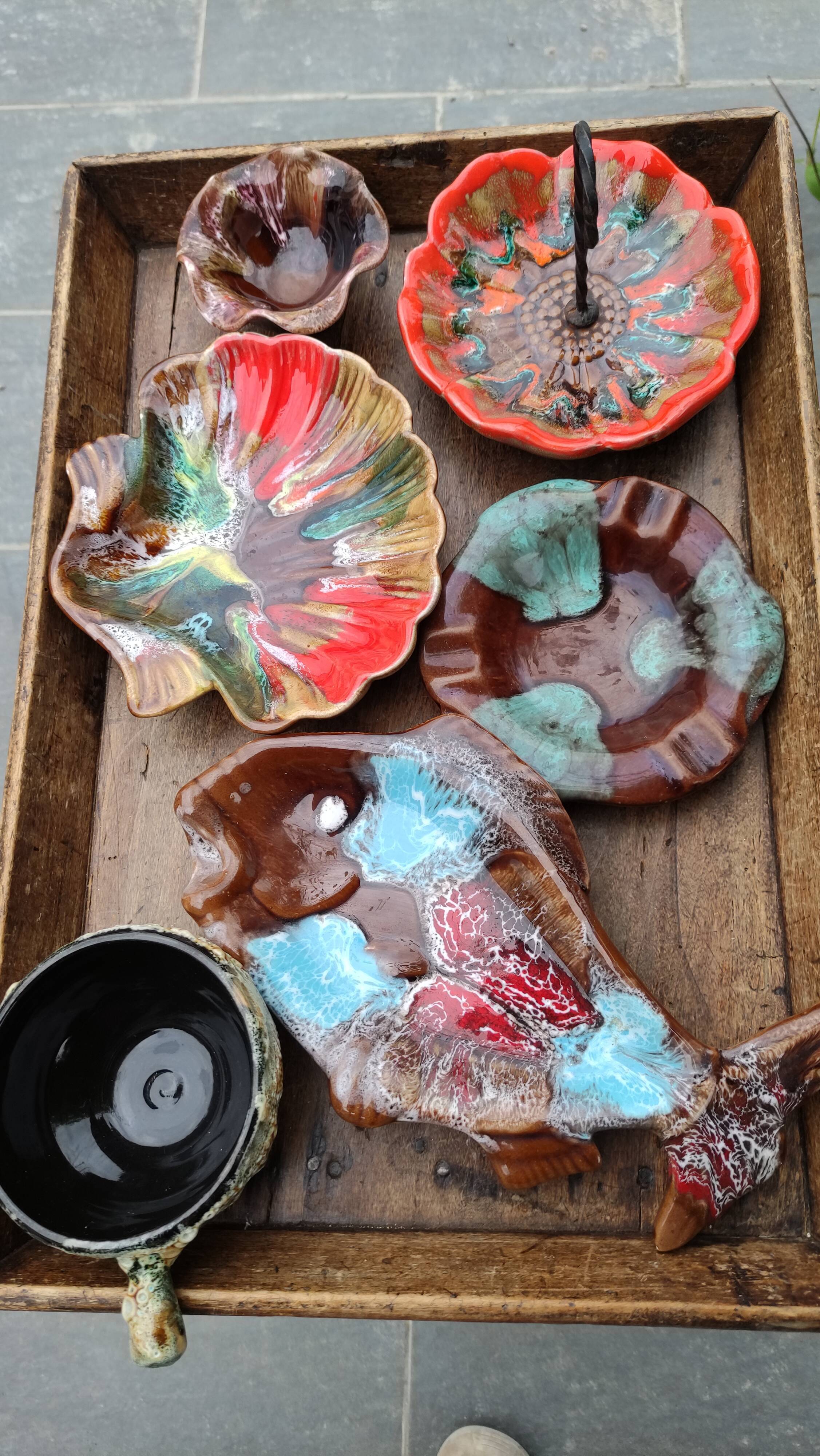 Set of five maritime ceramics from Vallauris