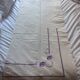 Cotton blend flat sheet "Blue Flower" hand-embroidered