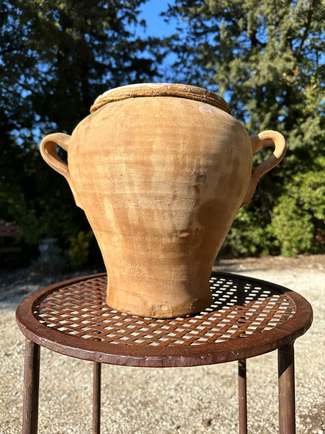 Ancient terracotta pottery jar from the 19th century