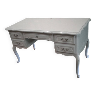 Louis XV style cherry wood desk refurbished in white