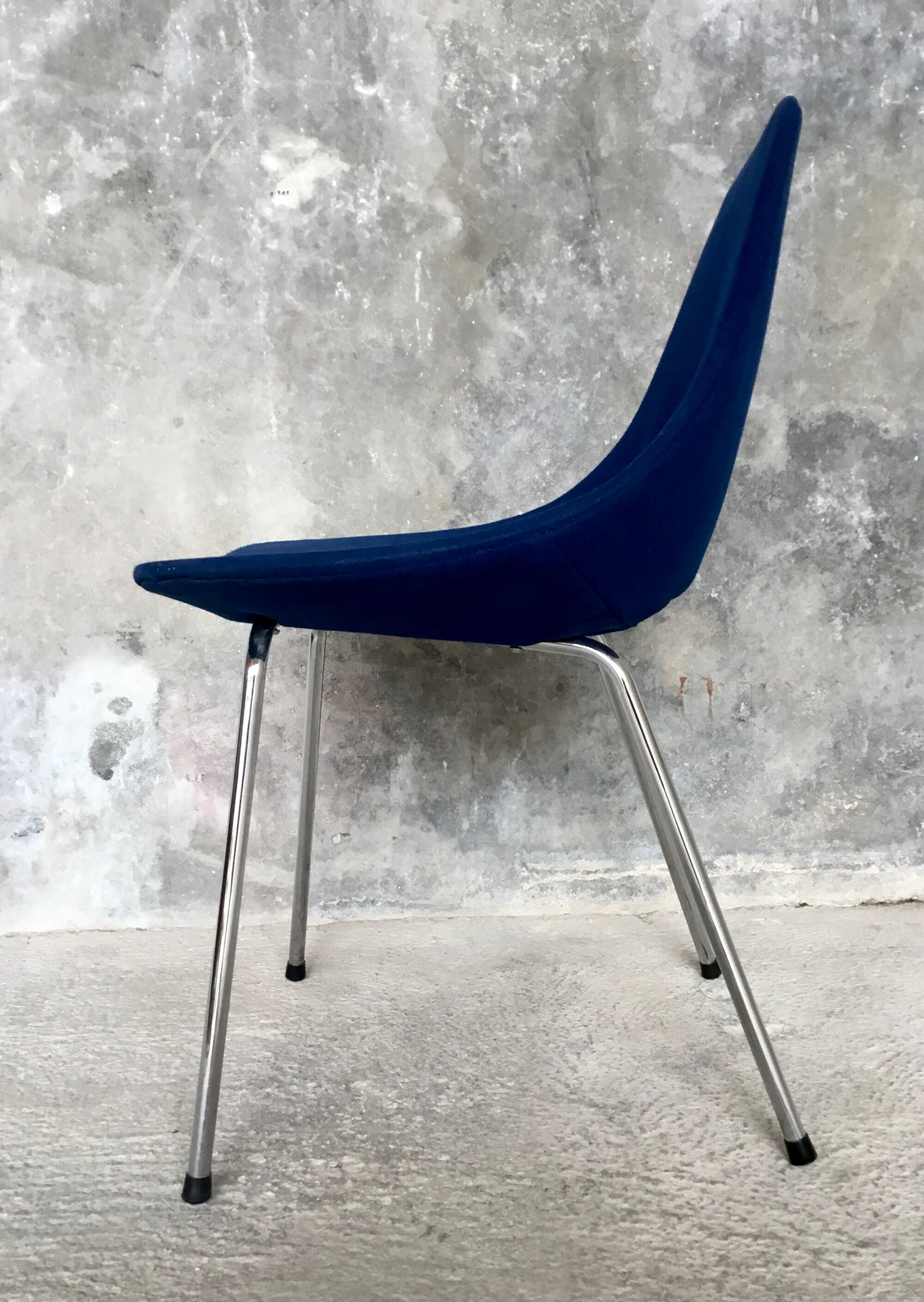 Barrel chair by Pierre Guariche - stainless steel base
