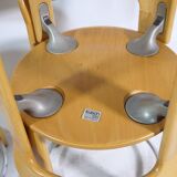 REY Beech Stools by Bruno Rey for Kusch & Co, Set of 3, 1970s