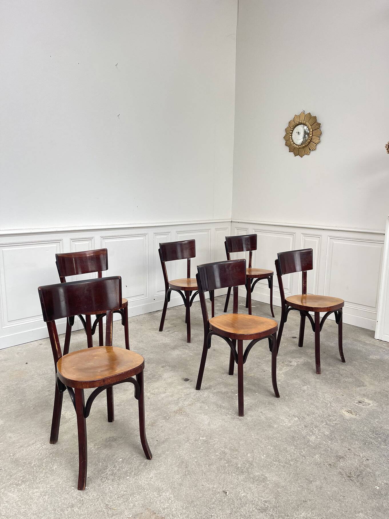 6 Baumann "Etienne" bistro chairs, 1950