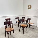 6 chaises bistrot Baumann "Etienne" 1950