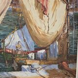 St Tropez port scene by Lucien Xim